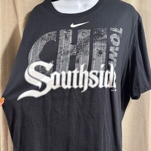 Nike XXL T-Shirt Black Chicago CHI Town Southside‎ Cotton Mens Tee